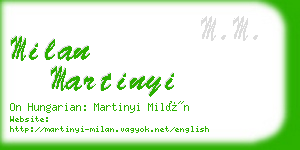 milan martinyi business card